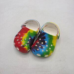 Crocs Classic Clogs Tie Dye Colorful Multicolor Toddler size c2/3 Rainbow